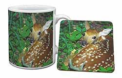 Baby Bambi Deer Mug and Coaster Set