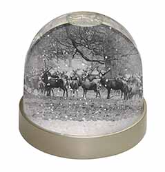 Stunning Deer and Stags in Forest Snow Globe Photo Waterball