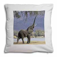 Baby Tuskers Elephant Soft White Velvet Feel Scatter Cushion