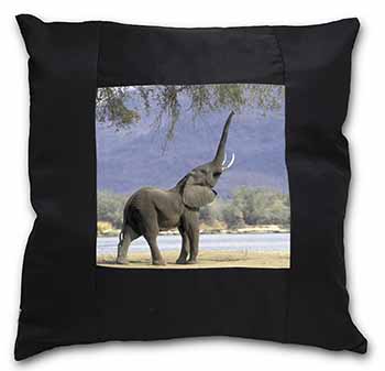 Baby Tuskers Elephant Black Satin Feel Scatter Cushion