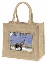 Baby Tuskers Elephant Natural/Beige Jute Large Shopping Bag