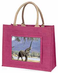 Baby Tuskers Elephant Large Pink Jute Shopping Bag