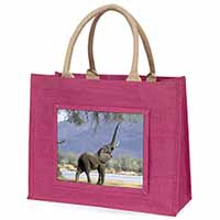 Baby Tuskers Elephant Large Pink Jute Shopping Bag