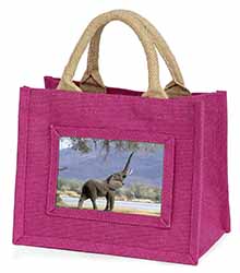 Baby Tuskers Elephant Little Girls Small Pink Jute Shopping Bag