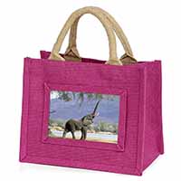 Baby Tuskers Elephant Little Girls Small Pink Jute Shopping Bag