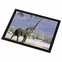 Baby Tuskers Elephant Black Rim High Quality Glass Placemat