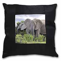 African Elephants Black Satin Feel Scatter Cushion - Advanta Group®
