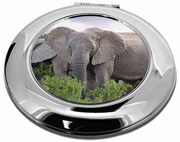 African Elephants Make-Up Round Compact Mirror