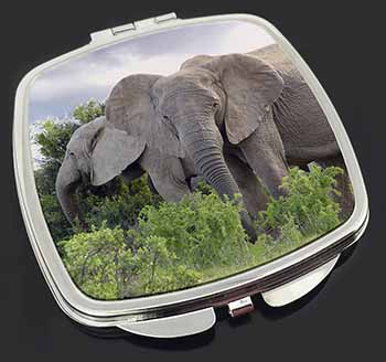 African Elephants Make-Up Compact Mirror