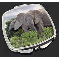 African Elephants Make-Up Compact Mirror