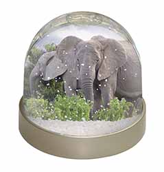 African Elephants Snow Globe Photo Waterball