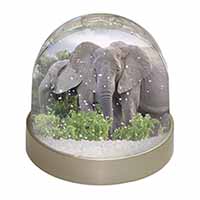 African Elephants Snow Globe Photo Waterball