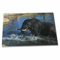 Large Glass Cutting Chopping Board Elephant in Water
