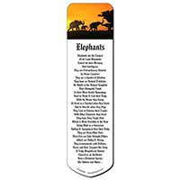 Elephants Silhouette Bookmark, Book mark, Printed full colour