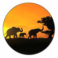Elephants Silhouette Fridge Magnet Printed Full Colour