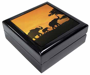 Elephants Silhouette Keepsake/Jewellery Box
