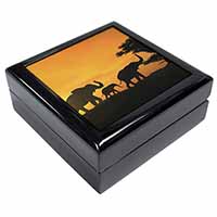 Elephants Silhouette Keepsake/Jewellery Box