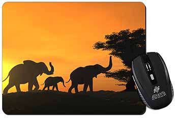 Elephants Silhouette Computer Mouse Mat