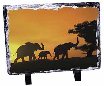 Elephants Silhouette, Stunning Photo Slate