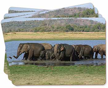 Herd of Elephants Picture Placemats in Gift Box