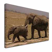 Elephant and Baby Tuskers Canvas X-Large 30"x20" Wall Art Print