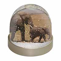 Elephant and Baby Tuskers Snow Globe Photo Waterball