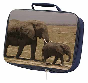 Elephant and Baby Tuskers Navy Insulated School Lunch Box/Picnic Bag