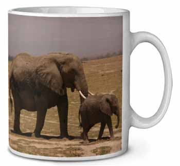 Elephant and Baby Tuskers Ceramic 10oz Coffee Mug/Tea Cup