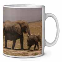 Elephant and Baby Tuskers Ceramic 10oz Coffee Mug/Tea Cup