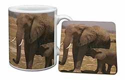 Elephant Feeding Baby Mug and Coaster Set