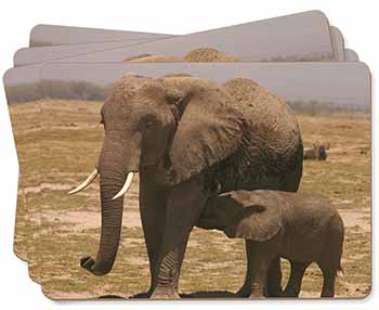 Elephant Feeding Baby Picture Placemats in Gift Box