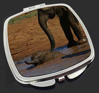 Elephant and Baby Bath Make-Up Compact Mirror