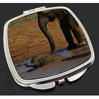 Elephant and Baby Bath Make-Up Compact Mirror