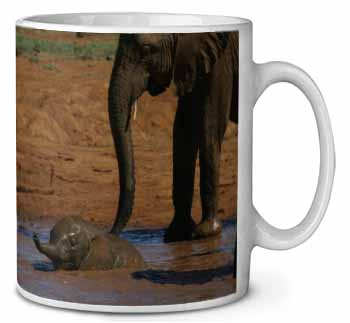 Elephant and Baby Bath Ceramic Coffee Mug/Tea Cup