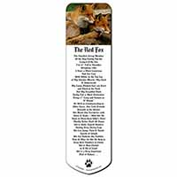 Cute Red Fox Cubs Bookmark, Book mark, Printed full colour