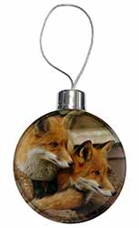 Cute Red Fox Cubs Christmas Bauble