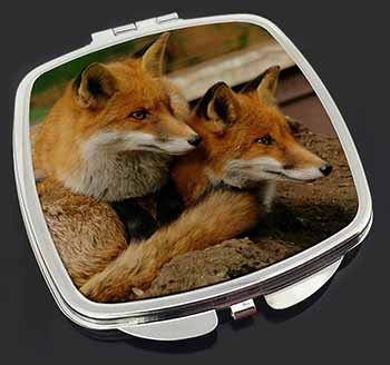 Cute Red Fox Cubs Make-Up Compact Mirror