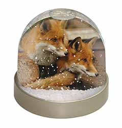 Cute Red Fox Cubs Snow Globe Photo Waterball
