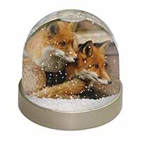 Cute Red Fox Cubs Snow Globe Photo Waterball