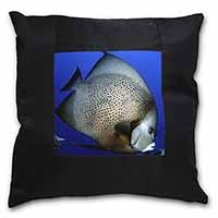 Funky Fish Black Border Satin Feel Cushion Cover With Pillow Insert