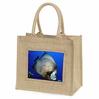 Funky Fish Large Natural Jute Shopping Bag Christmas Gift Idea