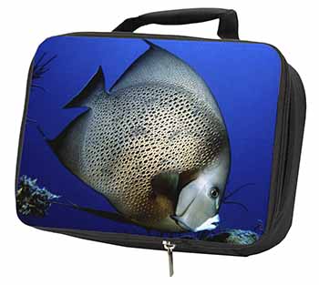 Funky Fish Black Insulated School Lunch Box Bag