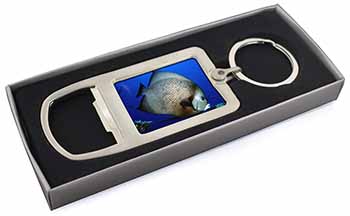 Funky Fish Chrome Metal Bottle Opener Keyring in Box Gift Idea