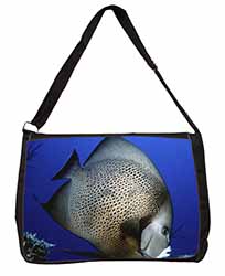 Funky Fish Large Black Laptop Shoulder Bag School/College