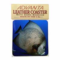 Funky Fish Single Leather Photo Coaster Animal Breed Gift