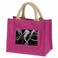 Seahorse Little Girls Small Pink Jute Shopping Bag