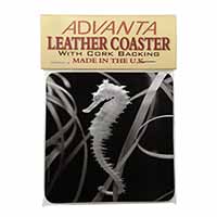 Seahorse Single Leather Photo Coaster