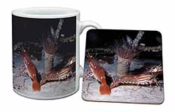 Sea Shrimp Mug and Coaster Set