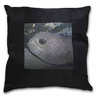 Ugly Fish Black Border Satin Feel Cushion Cover With Pillow Insert
