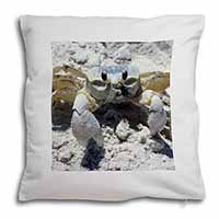 Crab on Sand Soft Velvet Feel Cushion Cover With Inner Pillow
